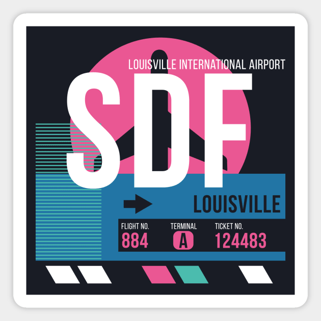 Louisville (SDF) Airport // Sunset Baggage Tag Magnet by Now Boarding